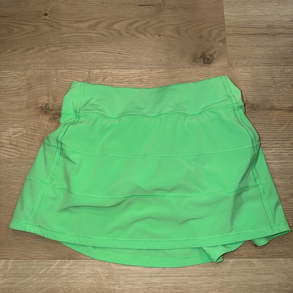 Lululemon Pace Rival Mid-Rise Long Bright Green Athletic Skort